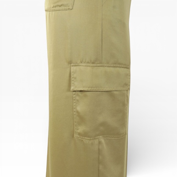 Size 14 Marella Satin Cargo Pants Pistachio Green NWT - Picture 5 of 8